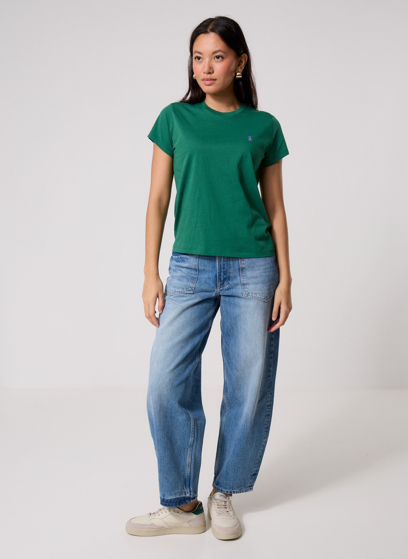 Tee-shirts manches courtes T-shirt Classic fit col rond coton femme vert Polo Ralph Lauren Tee-shirts manches courtes T-shirt Classic fit col rond coton femme vert BUSH GREEN