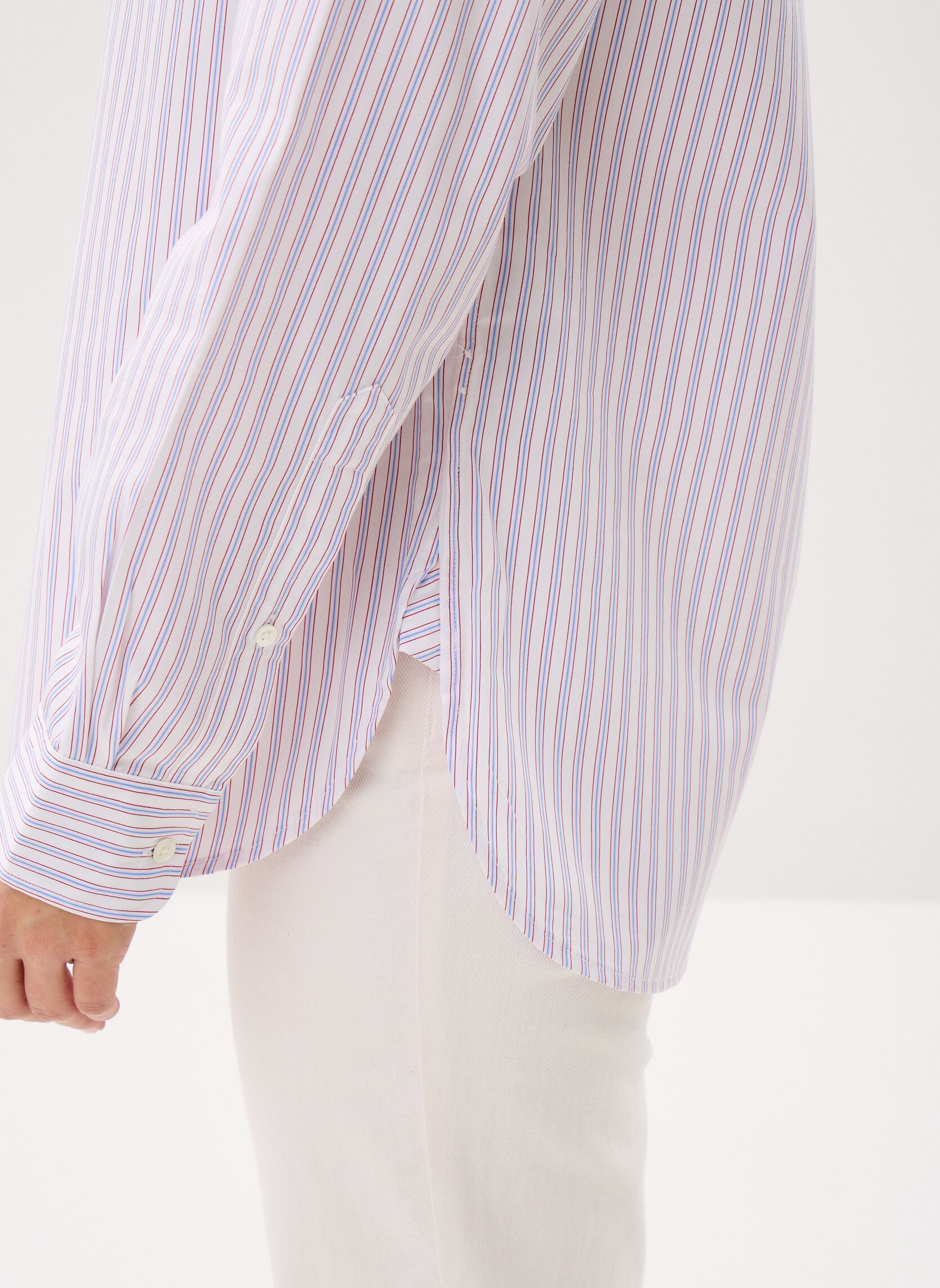 Chemises manches longues Chemise Relaxed Fit en coton rayé femme blanc Polo Ralph Lauren Chemises manches longues Chemise Relaxed Fit en coton rayé femme blanc 1968 WHITE RED BLUE