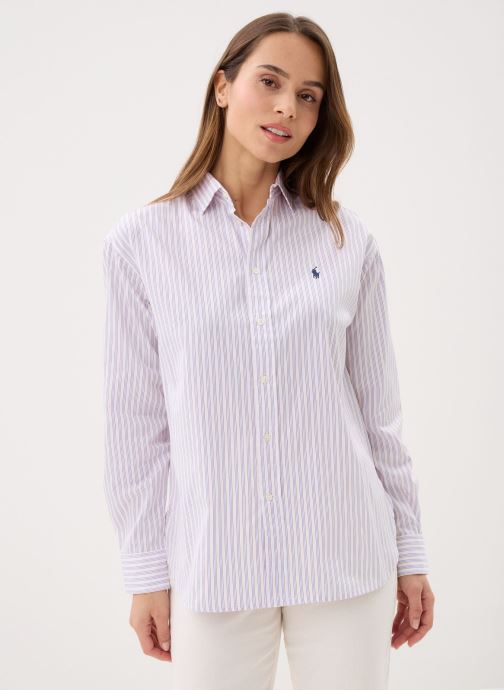 Polo Ralph Lauren Langarm-Hemden Chemise Relaxed Fit en coton rayé damen weiß