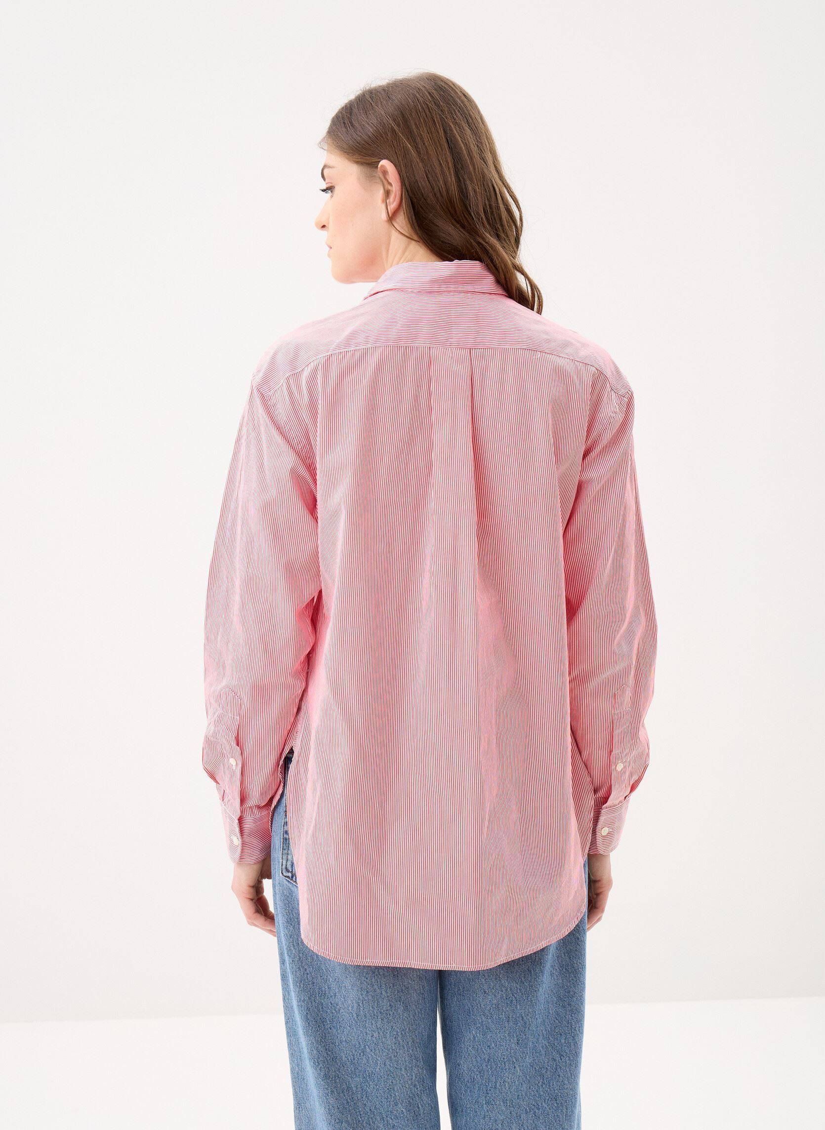 Langarm-Hemden Chemise Relaxed Fit en coton rayé damen rot Polo Ralph Lauren Langarm-Hemden Chemise Relaxed Fit en coton rayé damen rot 2000A RED WHITE
