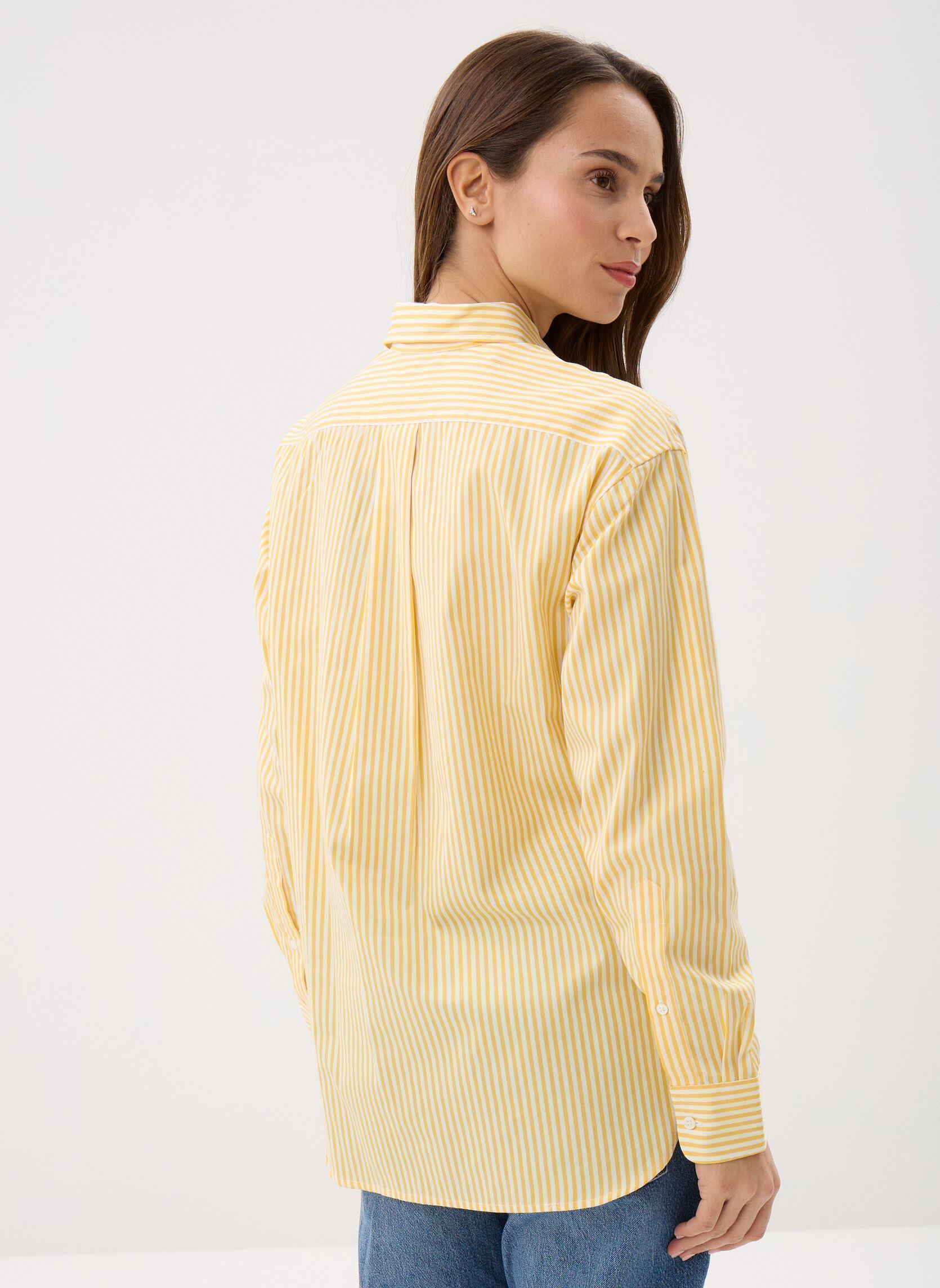 Chemises manches longues Chemise Relaxed Fit en coton rayé femme jaune Polo Ralph Lauren Chemises manches longues Chemise Relaxed Fit en coton rayé femme jaune 1936 YELLOW WHITE