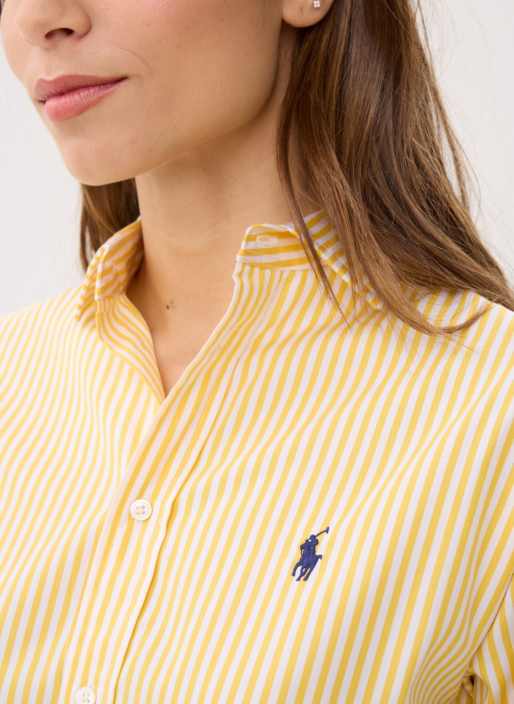 Chemises manches longues Chemise Relaxed Fit en coton rayé femme jaune Polo Ralph Lauren Chemises manches longues Chemise Relaxed Fit en coton rayé femme jaune 1936 YELLOW WHITE