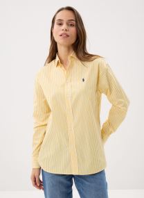 Langarm-Hemden Chemise Relaxed Fit en coton rayé damen blau