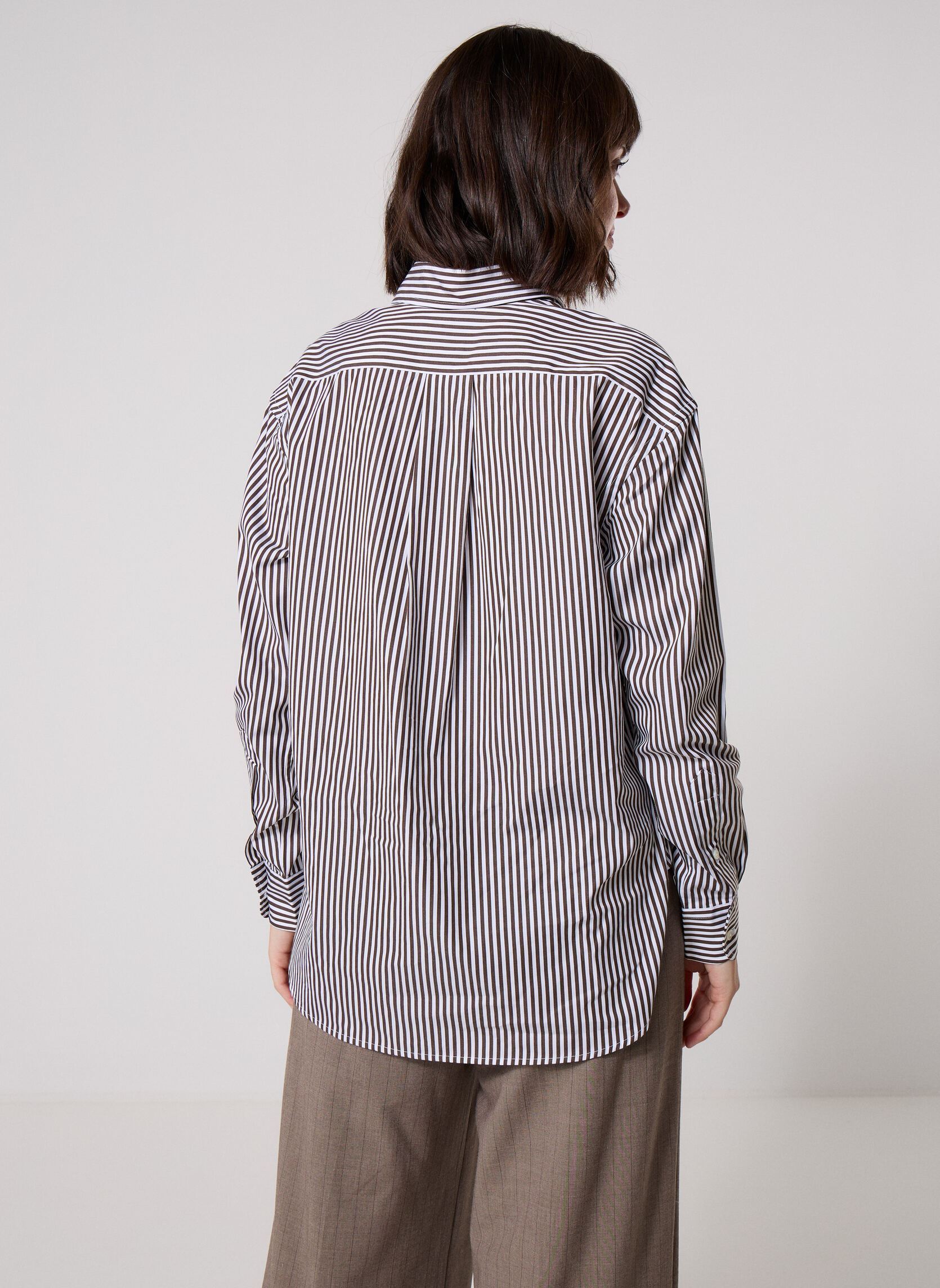 Hemden Chemise Relaxed Fit en coton rayé dames bruin Polo Ralph Lauren Hemden Chemise Relaxed Fit en coton rayé dames bruin 1936 DARK BROWN WHITE