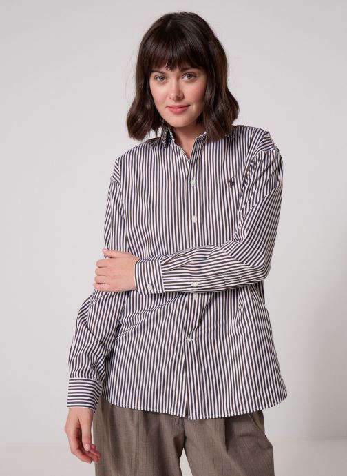 Polo Ralph Lauren Hemden Chemise Relaxed Fit en coton rayé dames bruin