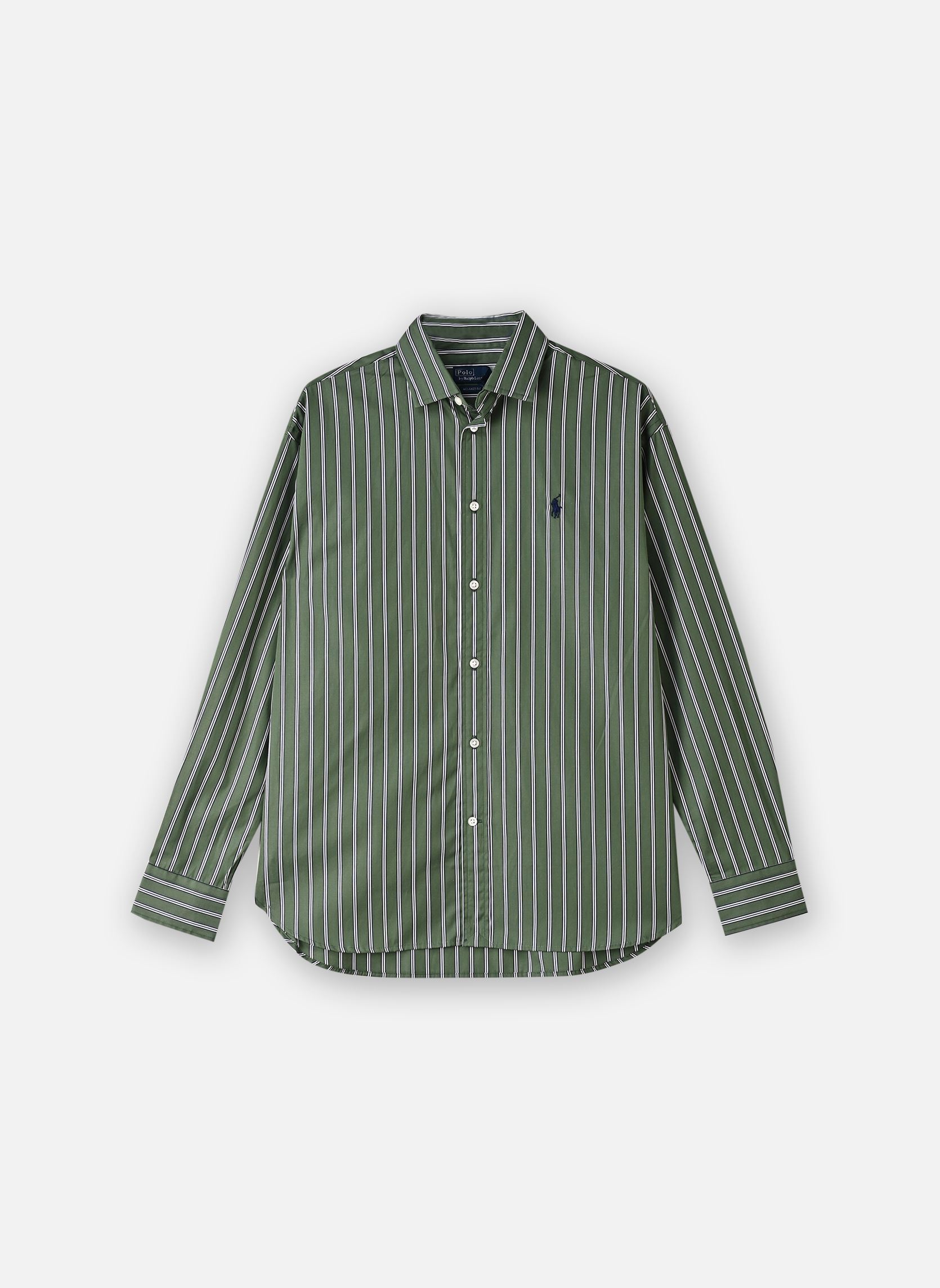Lange mouw overhemden Chemise Relaxed Fit en coton rayé dames groen Polo Ralph Lauren Lange mouw overhemden Chemise Relaxed Fit en coton rayé dames groen 2064 GREEN-WHITE MUL