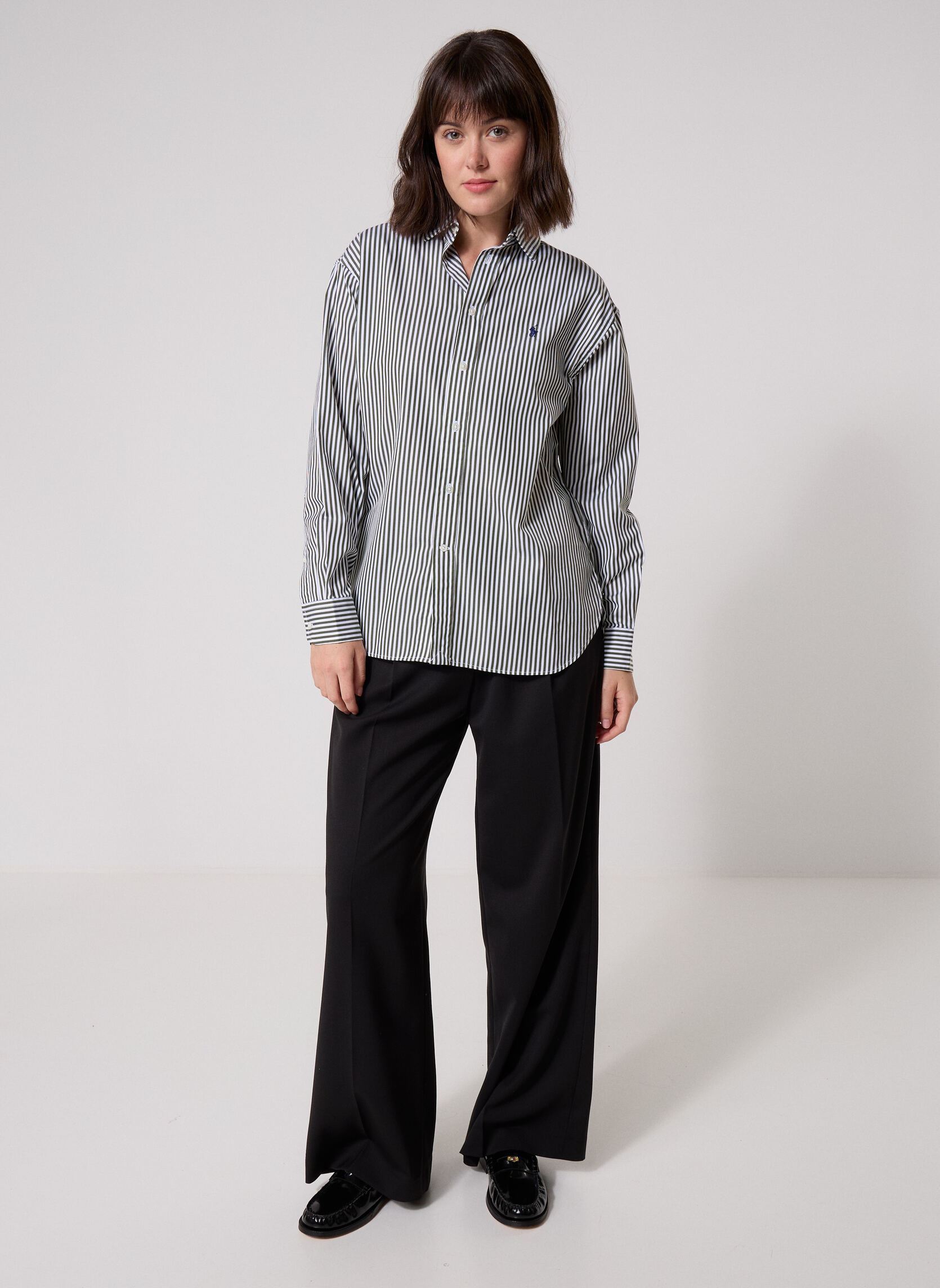 Hemden Chemise Relaxed Fit en coton rayé dames groen Polo Ralph Lauren Hemden Chemise Relaxed Fit en coton rayé dames groen 1936 CLASSIC DRAB-WHITE