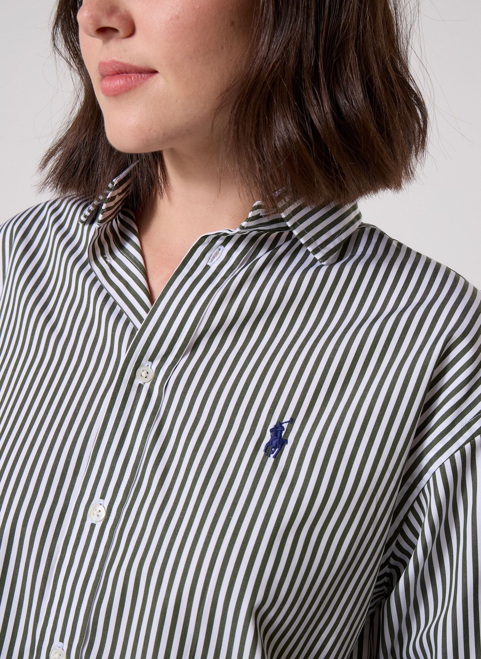 Hemden Chemise Relaxed Fit en coton rayé dames groen Polo Ralph Lauren Hemden Chemise Relaxed Fit en coton rayé dames groen 1936 CLASSIC DRAB-WHITE