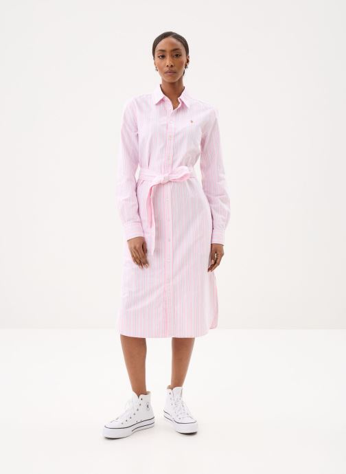 Polo Ralph Lauren Overhemdjurken Robe-chemise ceinturée en coton Oxford dames roze