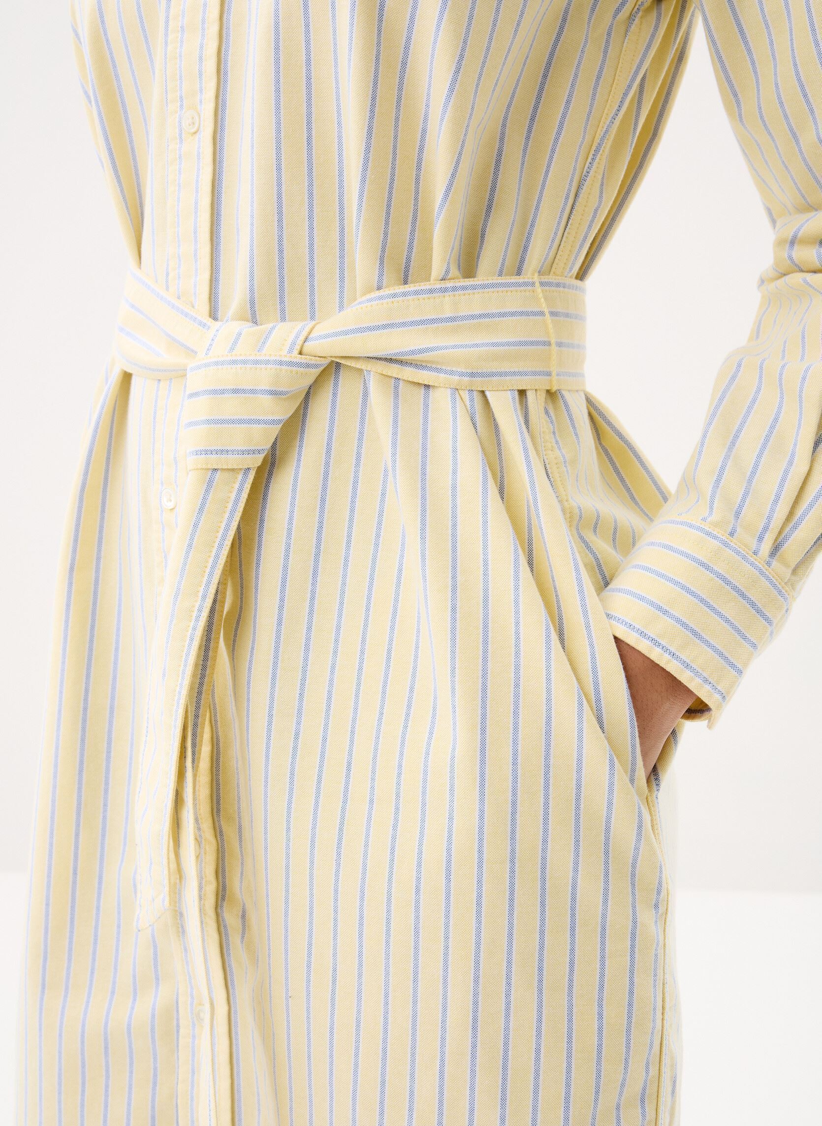 Vestidos camiseros Robe-chemise ceinturée en coton Oxford mujer amarillo Polo Ralph Lauren Vestidos camiseros Robe-chemise ceinturée en coton Oxford mujer amarillo 5893 YELLOW NAVY MULTI