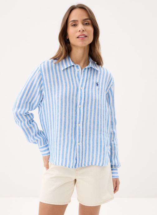 Polo Ralph Lauren Chemises manches longues Chemise en lin Cropped fit femme bleu