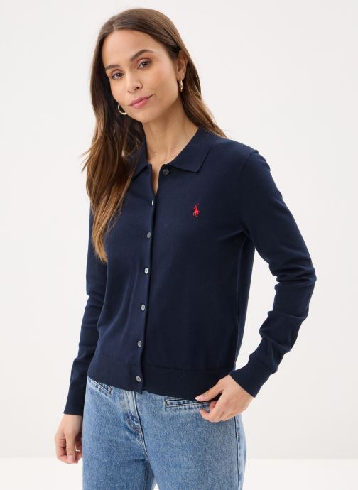 Polo Ralph Lauren Strickjacken und Westen Cardigan col polo en coton mélangé damen blau