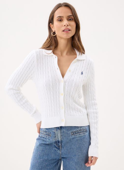 Polo Ralph Lauren Vesten Cardigan col polo torsadé dames wit
