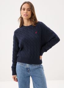 Pulls Pull torsadé à col rond en coton 211A962 femme bleu Polo Ralph Lauren Pulls Pull torsadé à col rond en coton 211A962 femme bleu HUNTER NAVY