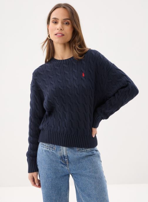 Polo Ralph Lauren Pullover Pull torsadé à col rond en coton 211A962 damen blau