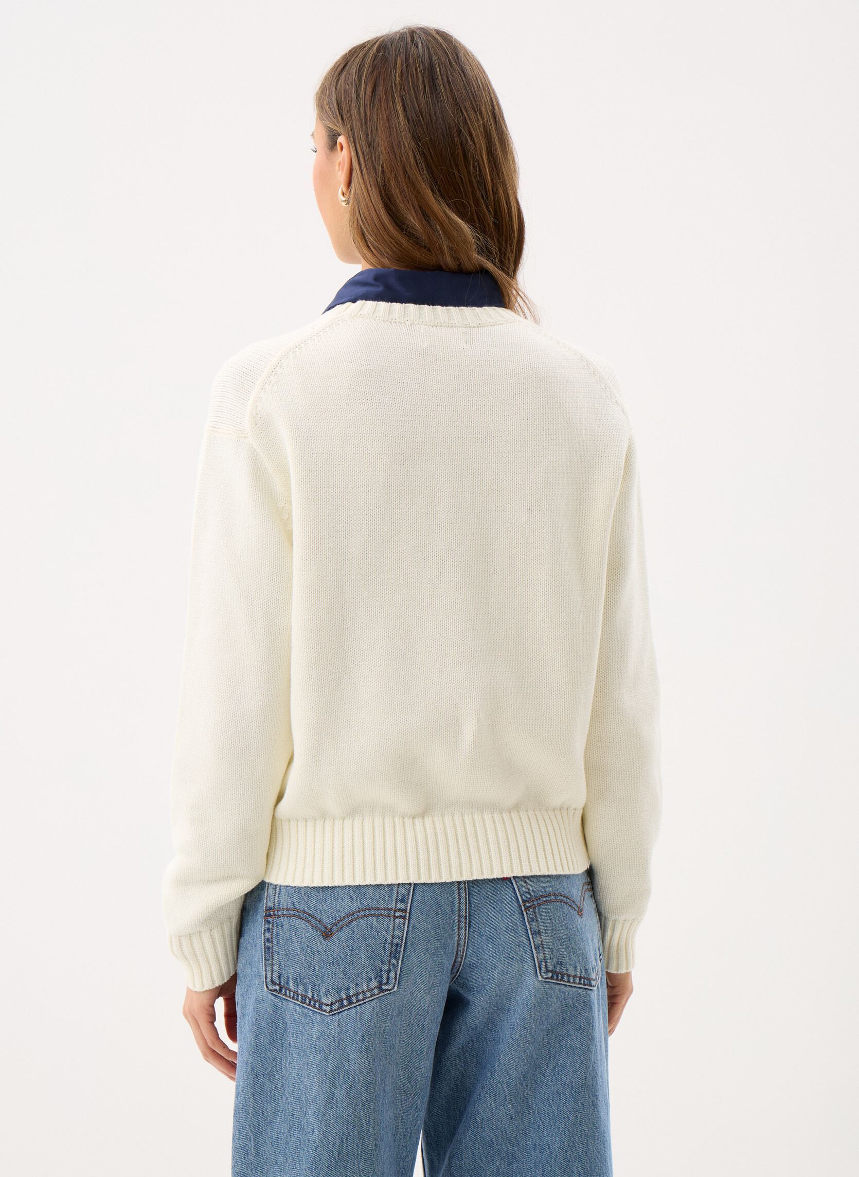 Pulls Pull Polo Bear en coton et lin femme blanc Polo Ralph Lauren Pulls Pull Polo Bear en coton et lin femme blanc Parchment Cream