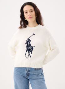 Pullover Pull à col rond Big Pony en laine damen weiß
