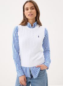 Pullover Pull sans manches torsadé damen weiß
