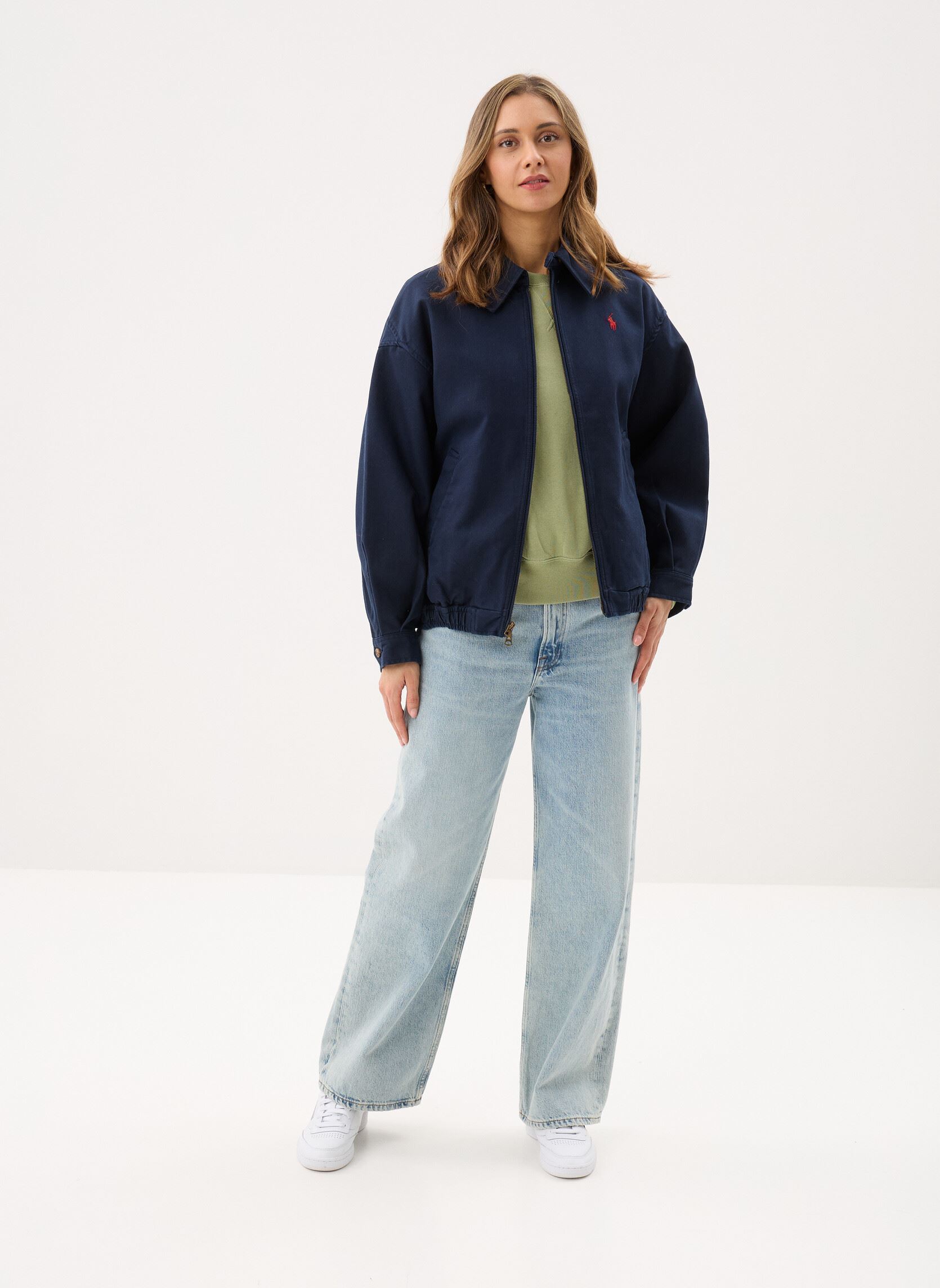 Blousons Veste en sergé de coton femme bleu Polo Ralph Lauren Blousons Veste en sergé de coton femme bleu Lauren Navy