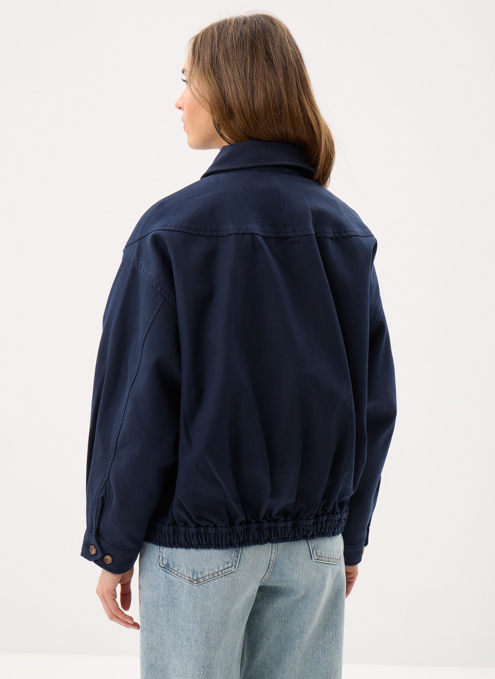 Blousons Veste en sergé de coton femme bleu Polo Ralph Lauren Blousons Veste en sergé de coton femme bleu Lauren Navy