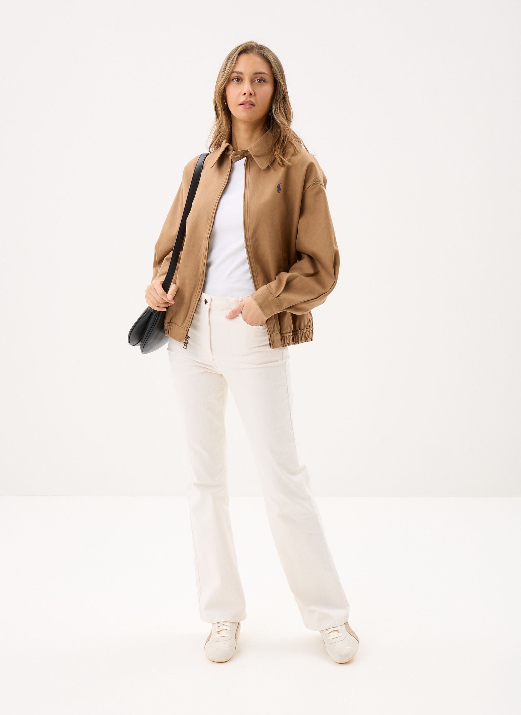 Blousons Veste en sergé de coton femme beige Polo Ralph Lauren Blousons Veste en sergé de coton femme beige Tan