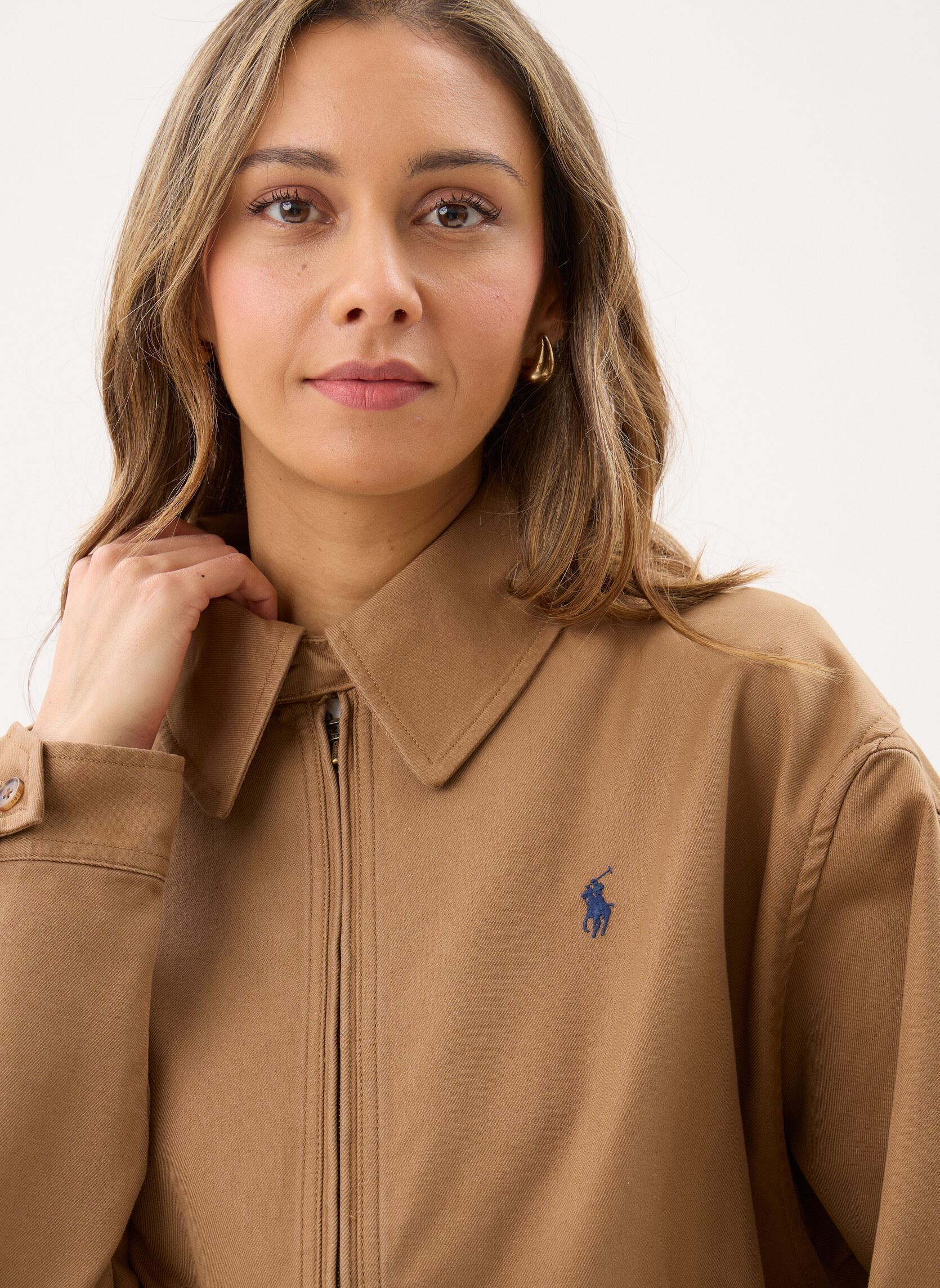 Blousons Veste en sergé de coton femme beige Polo Ralph Lauren Blousons Veste en sergé de coton femme beige Tan