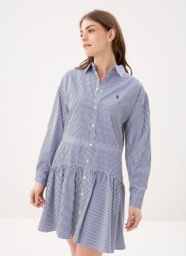Robes Robe-chemise à pans en coton rayé femme bleu Polo Ralph Lauren Robes Robe-chemise à pans en coton rayé femme bleu 1322 WHITE/ FALL ROYAL