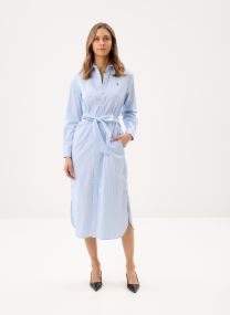 Hemdkleider Robe-chemise rayée ceinturée en popeline damen blau