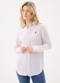 Chemises manches longues Chemise rayée classique en lin femme rose
