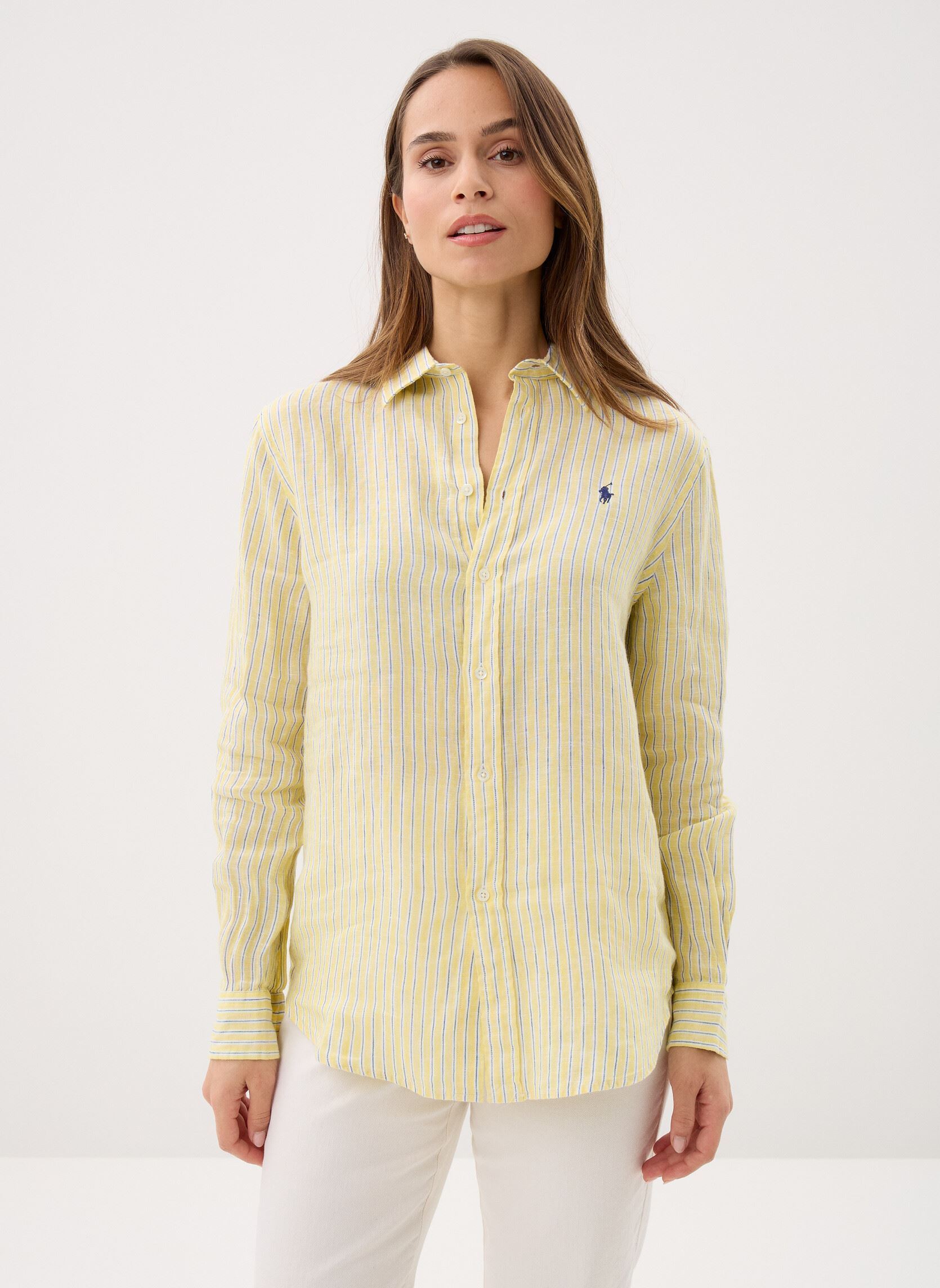 Vêtements Polo Ralph Lauren Chemise rayée classique en lin pour Femme - vue 1