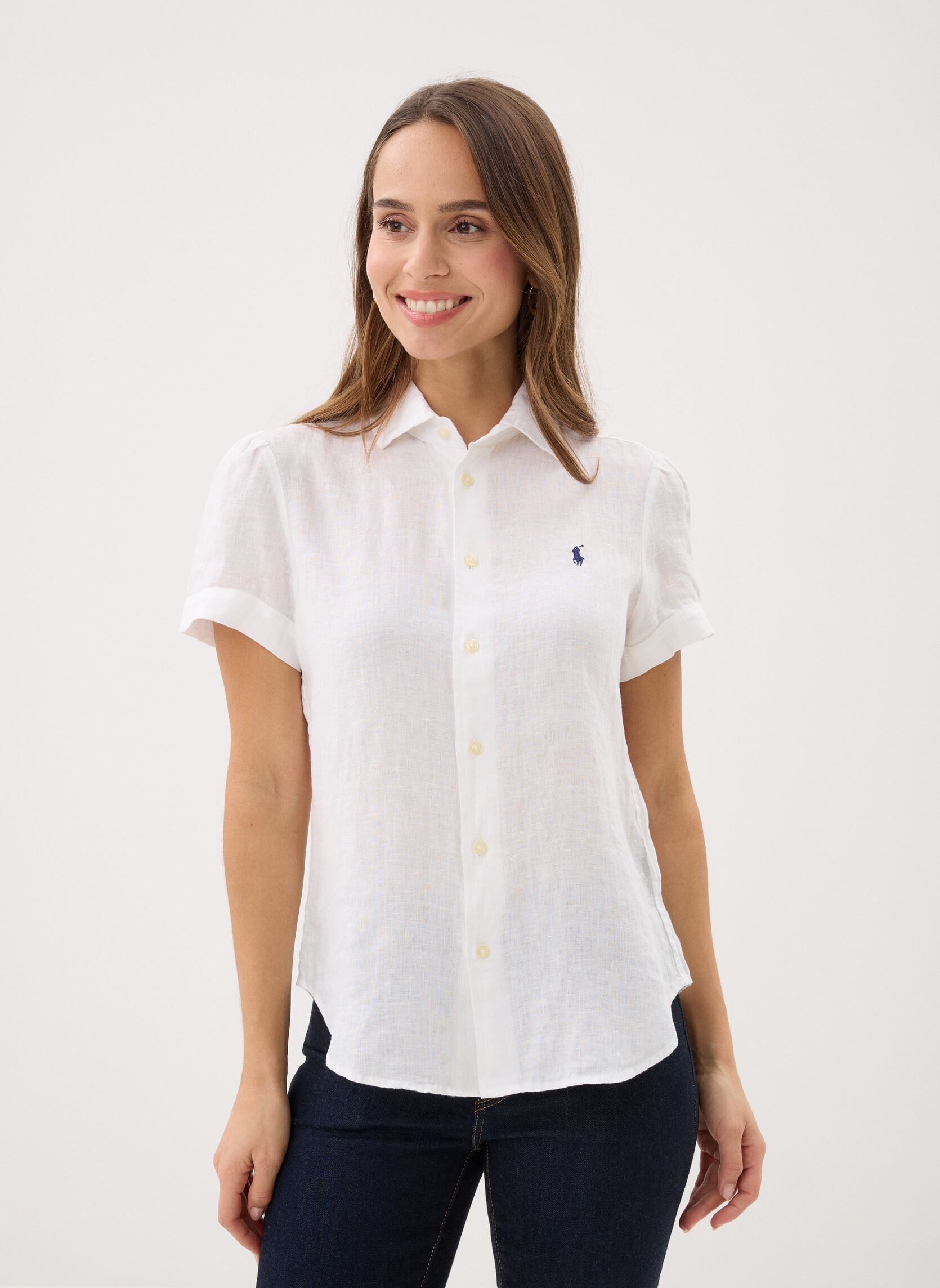 Vêtements Polo Ralph Lauren Chemise manches courtes lin pour Femme - vue 1