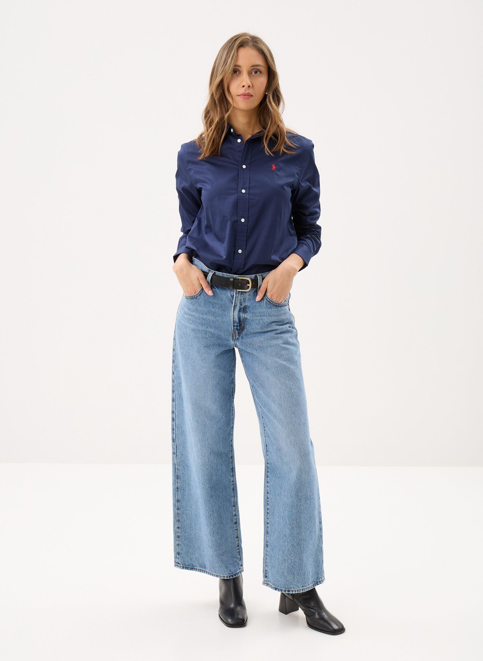 Chemises manches longues Chemise en coton Classic fit femme bleu Polo Ralph Lauren Chemises manches longues Chemise en coton Classic fit femme bleu REFINED NAVY