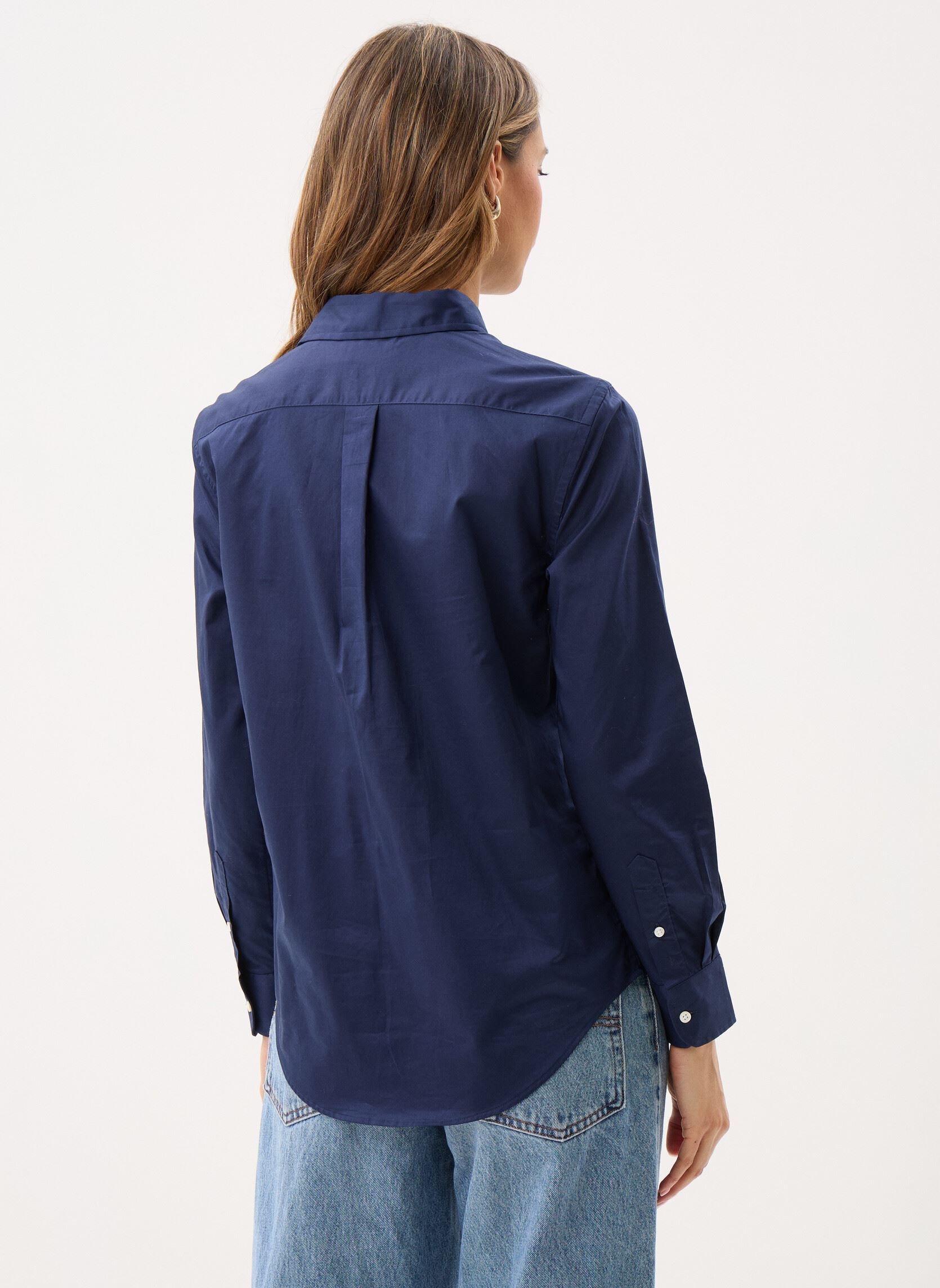 Chemises manches longues Chemise en coton Classic fit femme bleu Polo Ralph Lauren Chemises manches longues Chemise en coton Classic fit femme bleu REFINED NAVY