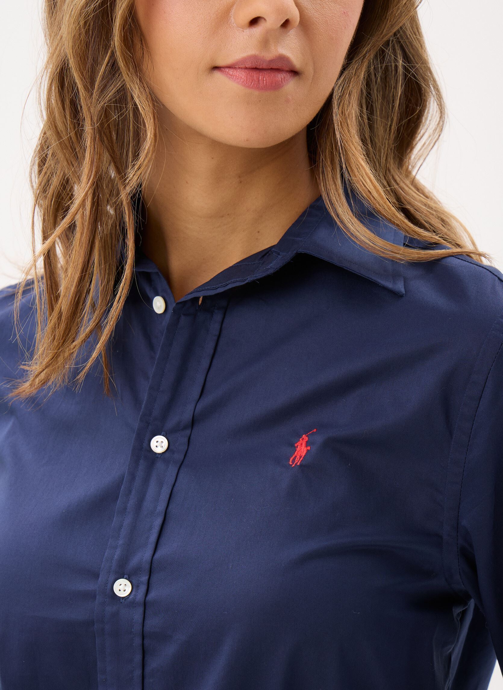 Chemises manches longues Chemise en coton Classic fit femme bleu Polo Ralph Lauren Chemises manches longues Chemise en coton Classic fit femme bleu REFINED NAVY