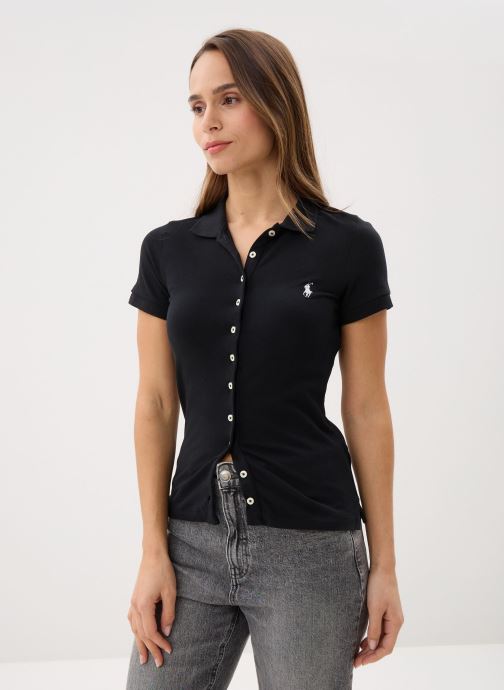 Polo Ralph Lauren Polos manches courtes Polo à patte boutonnée femme noir