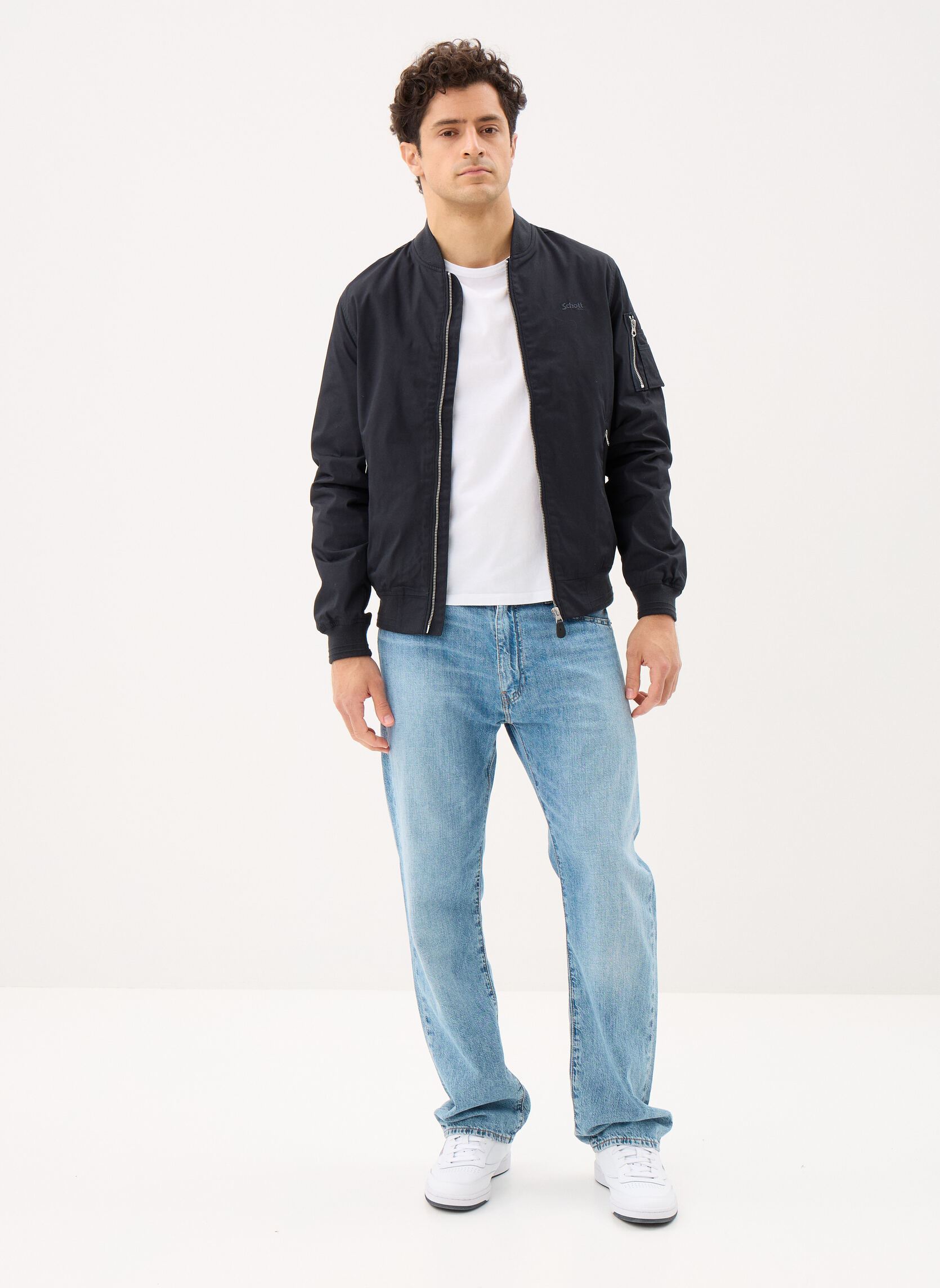 Blousons Bombers Schott-CABERS homme bleu Schott Blousons Bombers Schott-CABERS homme bleu Navy