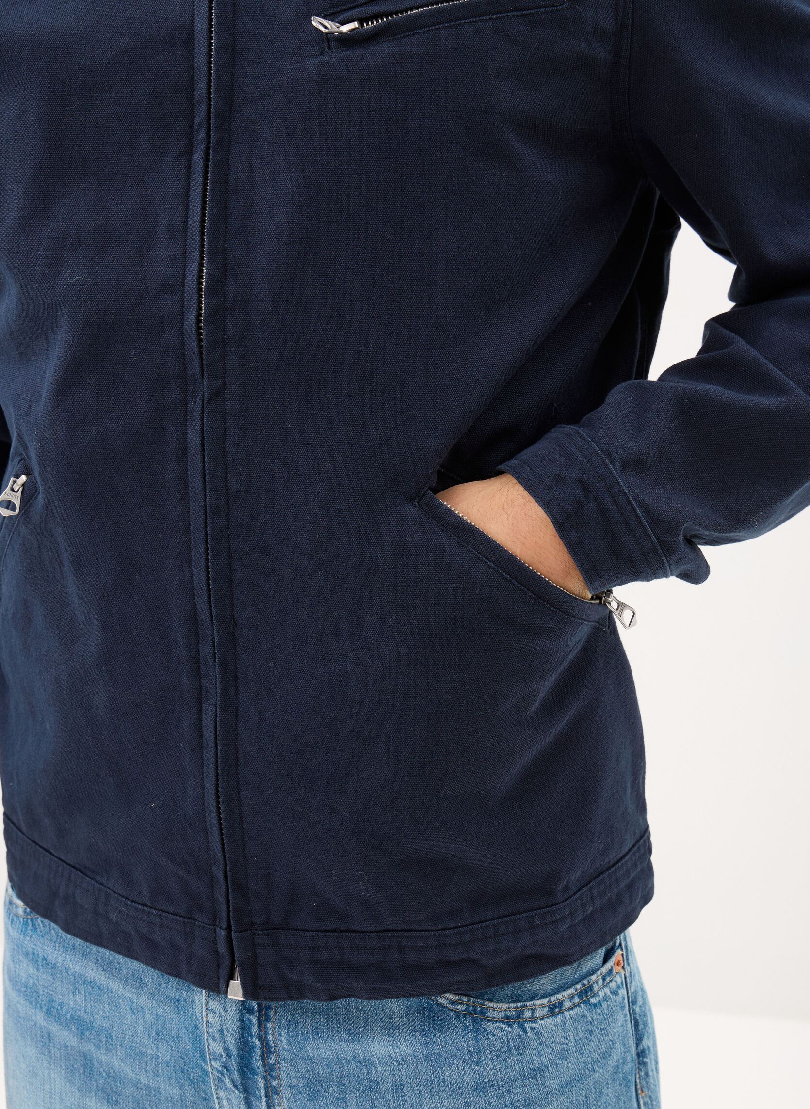 Vestes Blouson-CALHAN homme bleu Schott Vestes Blouson-CALHAN homme bleu Navy