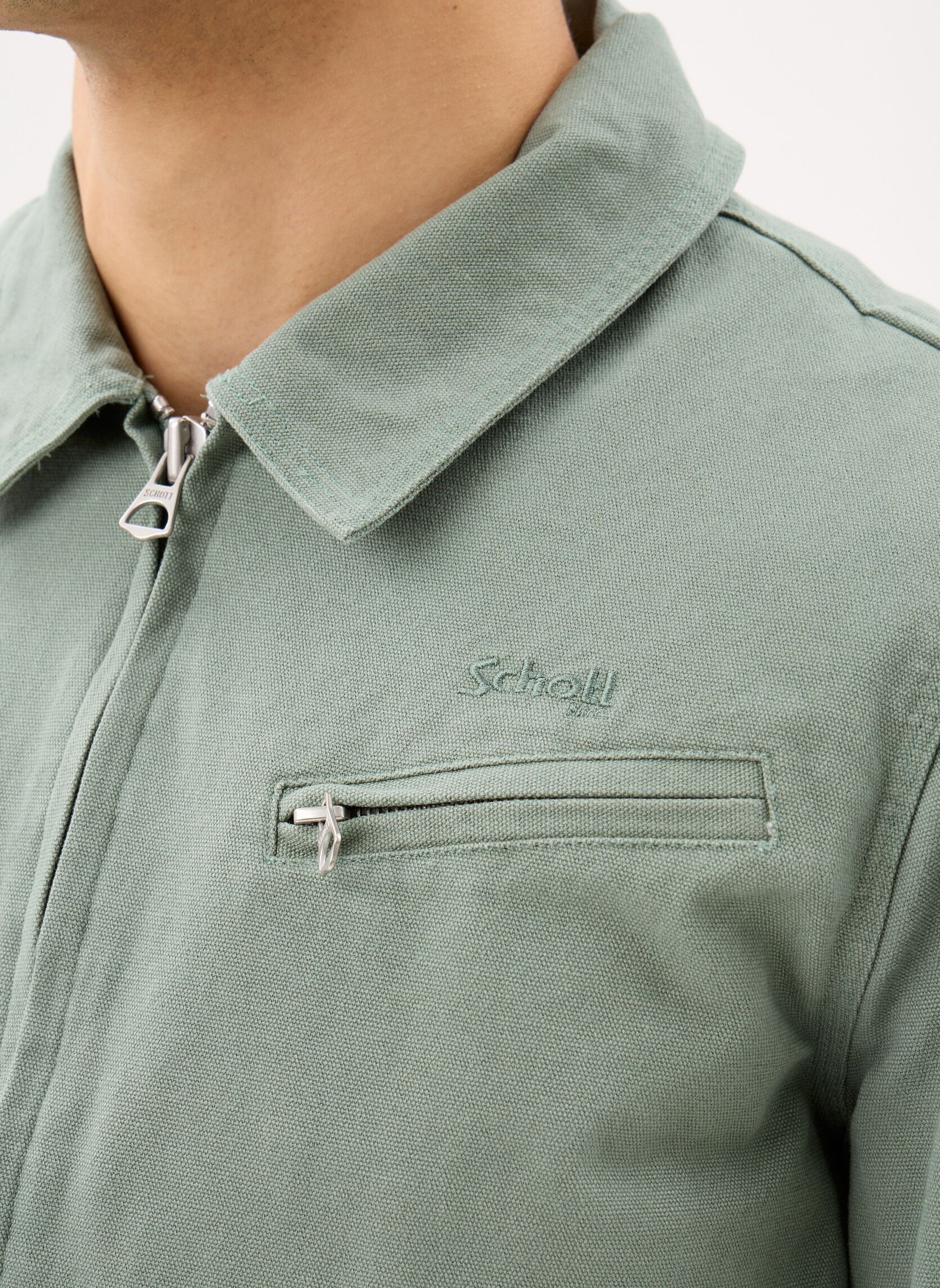 Vestes Blouson-CALHAN homme vert Schott Vestes Blouson-CALHAN homme vert Smoke Green