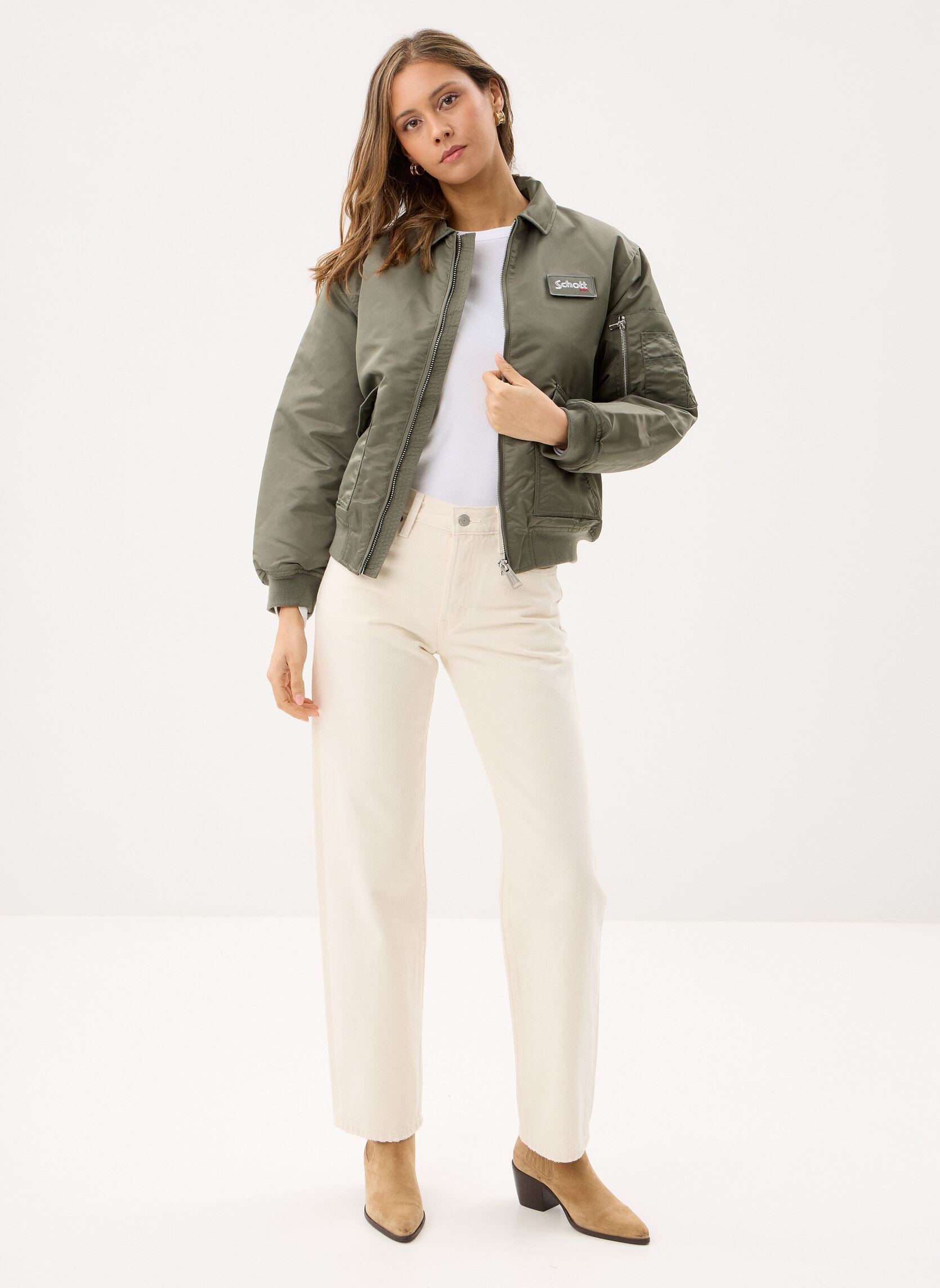 Blousons Bombers Cwu Femme-DANWRS femme vert Schott Blousons Bombers Cwu Femme-DANWRS femme vert SAGE KAKI