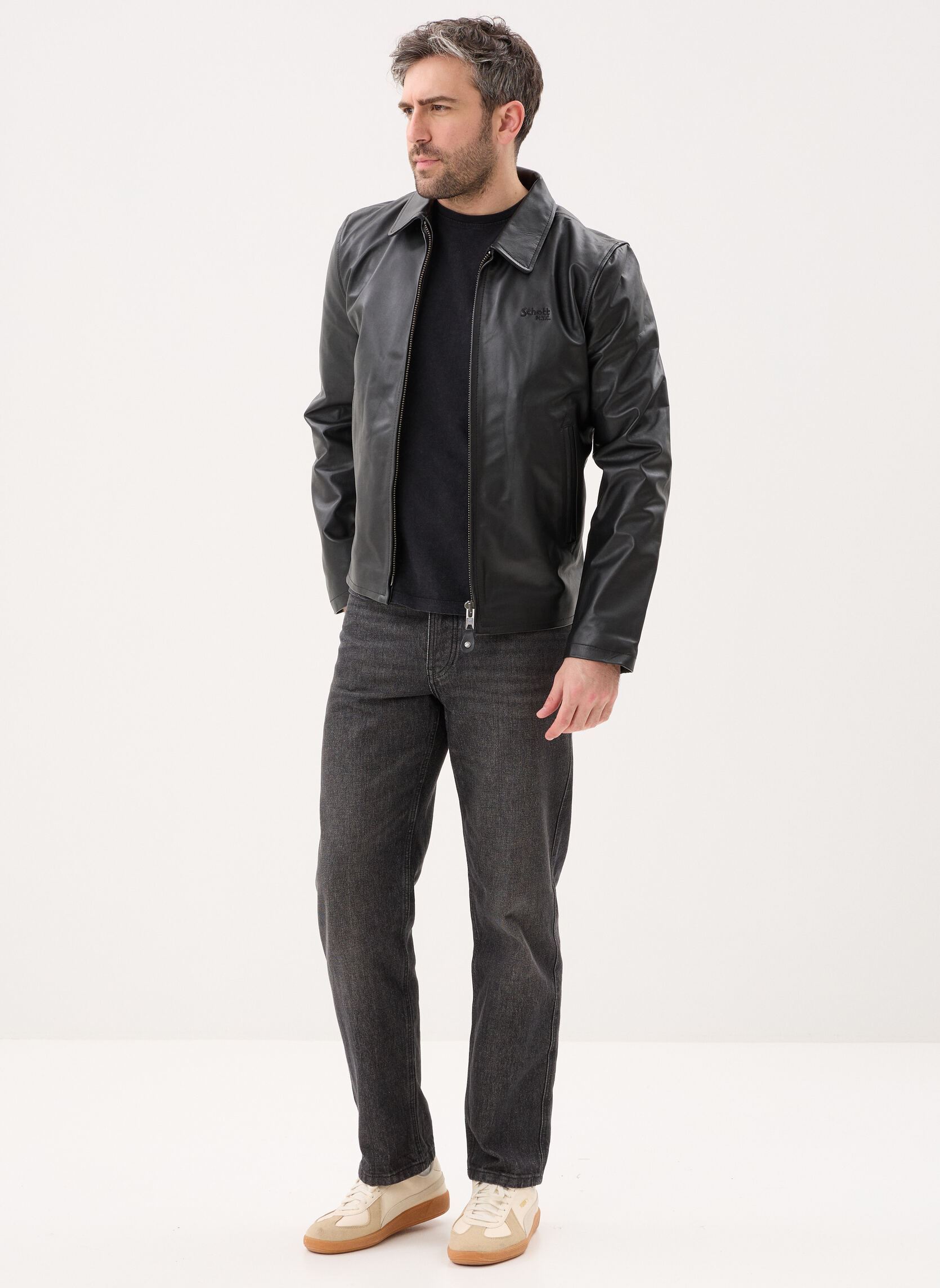 Vestes Blouson Casual Cuir-LC5100LIGHT homme noir Schott Vestes Blouson Casual Cuir-LC5100LIGHT homme noir Black