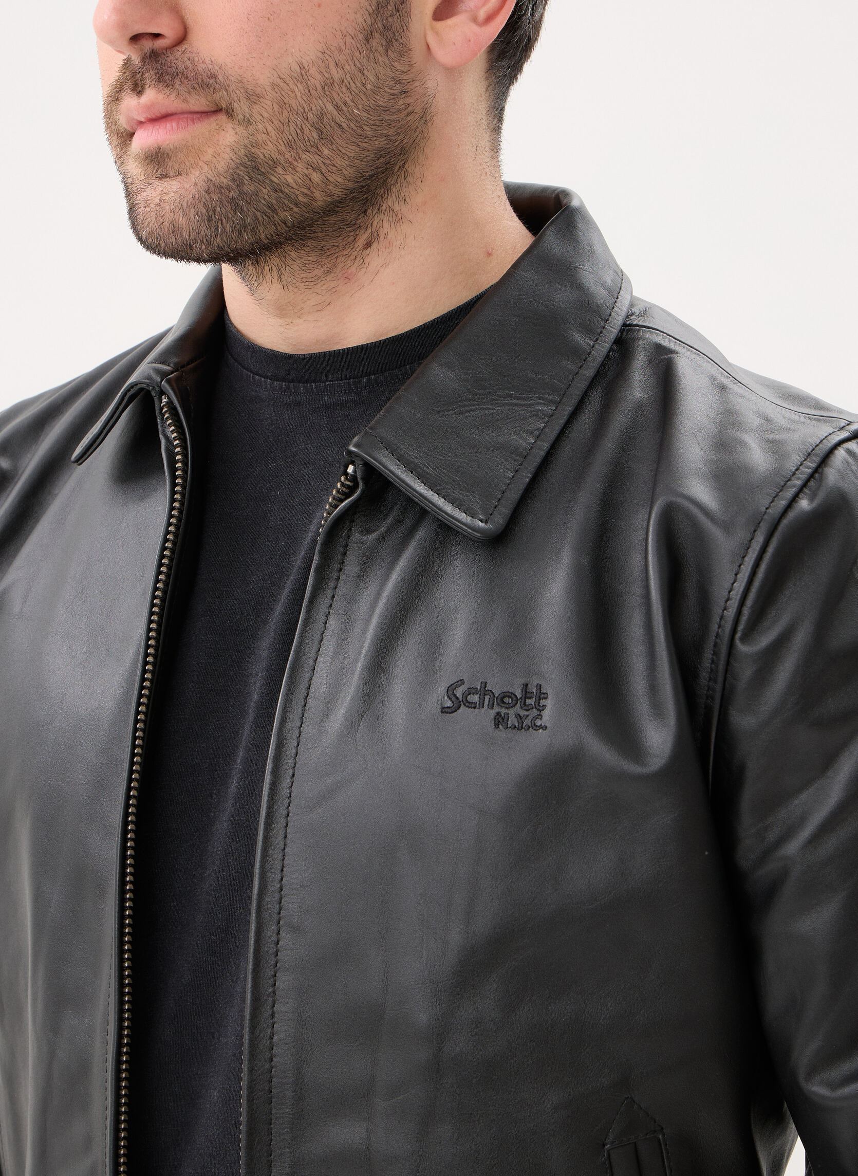 Vestes Blouson Casual Cuir-LC5100LIGHT homme noir Schott Vestes Blouson Casual Cuir-LC5100LIGHT homme noir Black