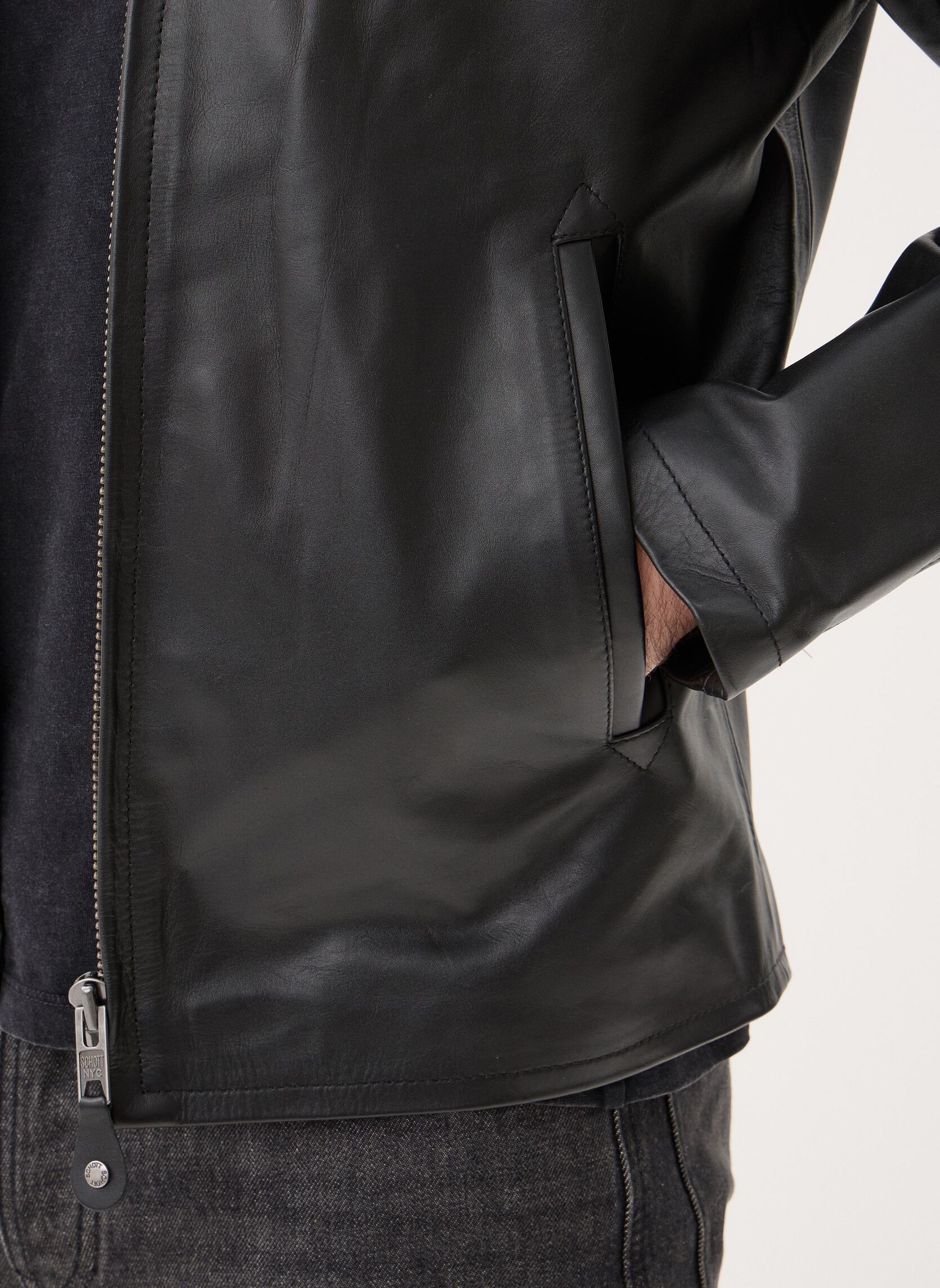 Vestes Blouson Casual Cuir-LC5100LIGHT homme noir Schott Vestes Blouson Casual Cuir-LC5100LIGHT homme noir Black
