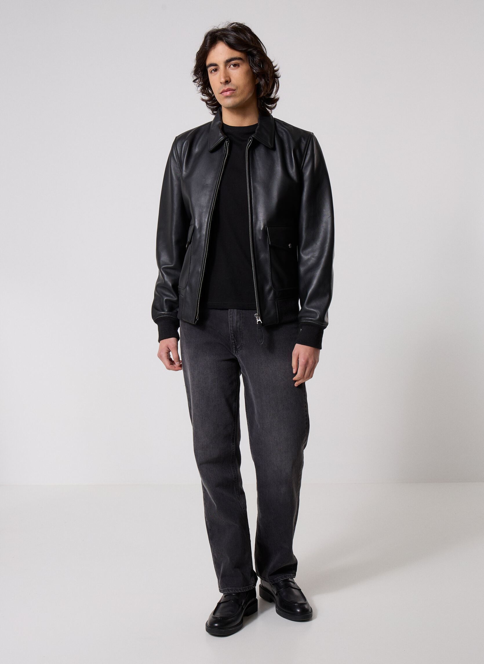 Lederjacken Blouson Pilote Cuir-LCAIRCRAFT herren schwarz Schott Lederjacken Blouson Pilote Cuir-LCAIRCRAFT herren schwarz Black