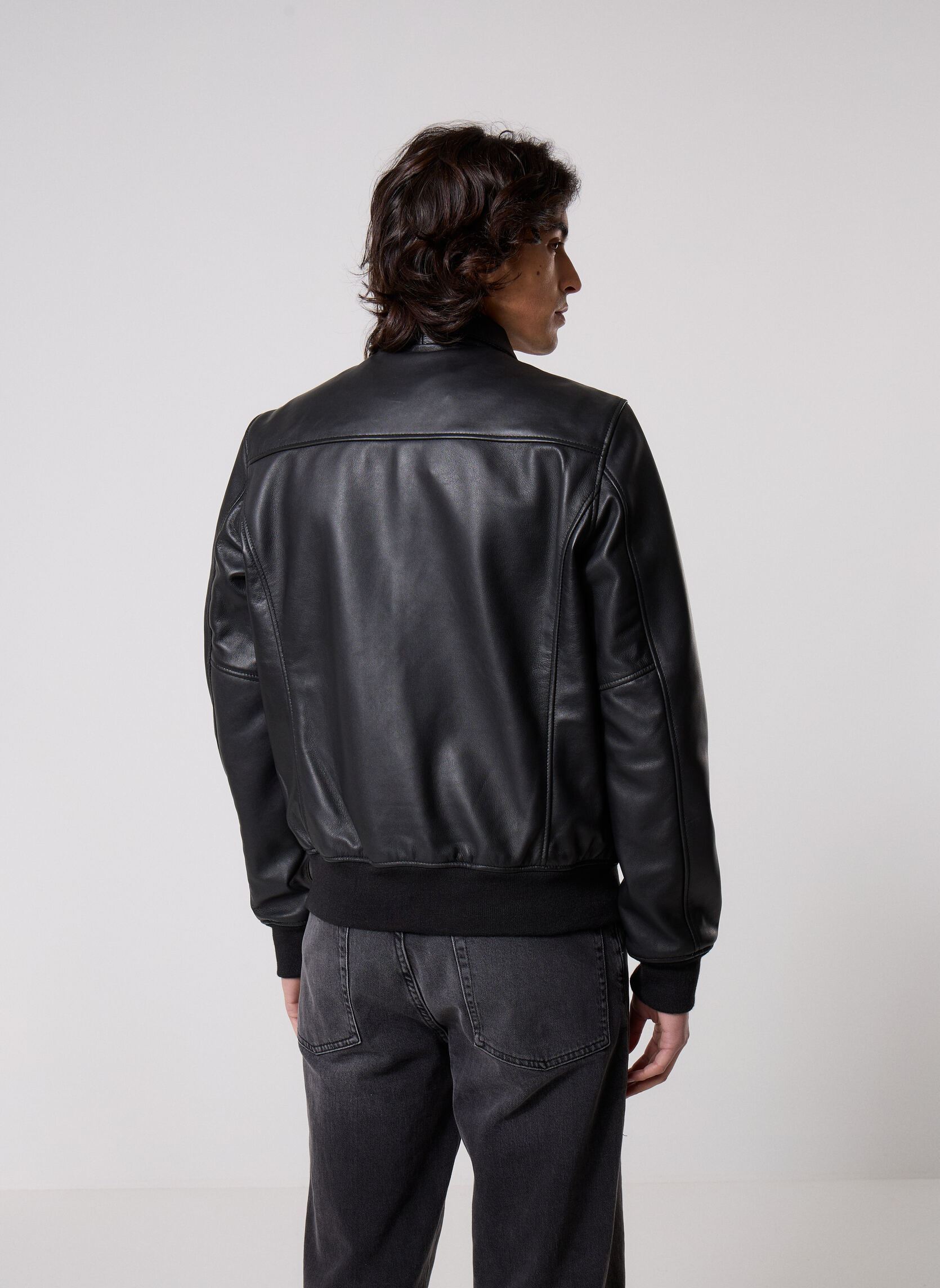 Lederjacken Blouson Pilote Cuir-LCAIRCRAFT herren schwarz Schott Lederjacken Blouson Pilote Cuir-LCAIRCRAFT herren schwarz Black