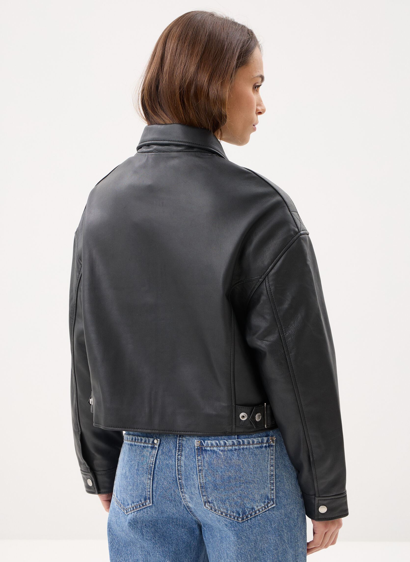 Leren jassen Aviateur Oversize-LCWDELIA dames zwart Schott Leren jassen Aviateur Oversize-LCWDELIA dames zwart BLACK