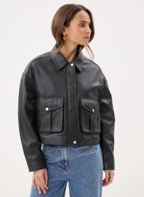 Schott Vestes en cuir Aviateur Oversize-LCWDELIA femme noir