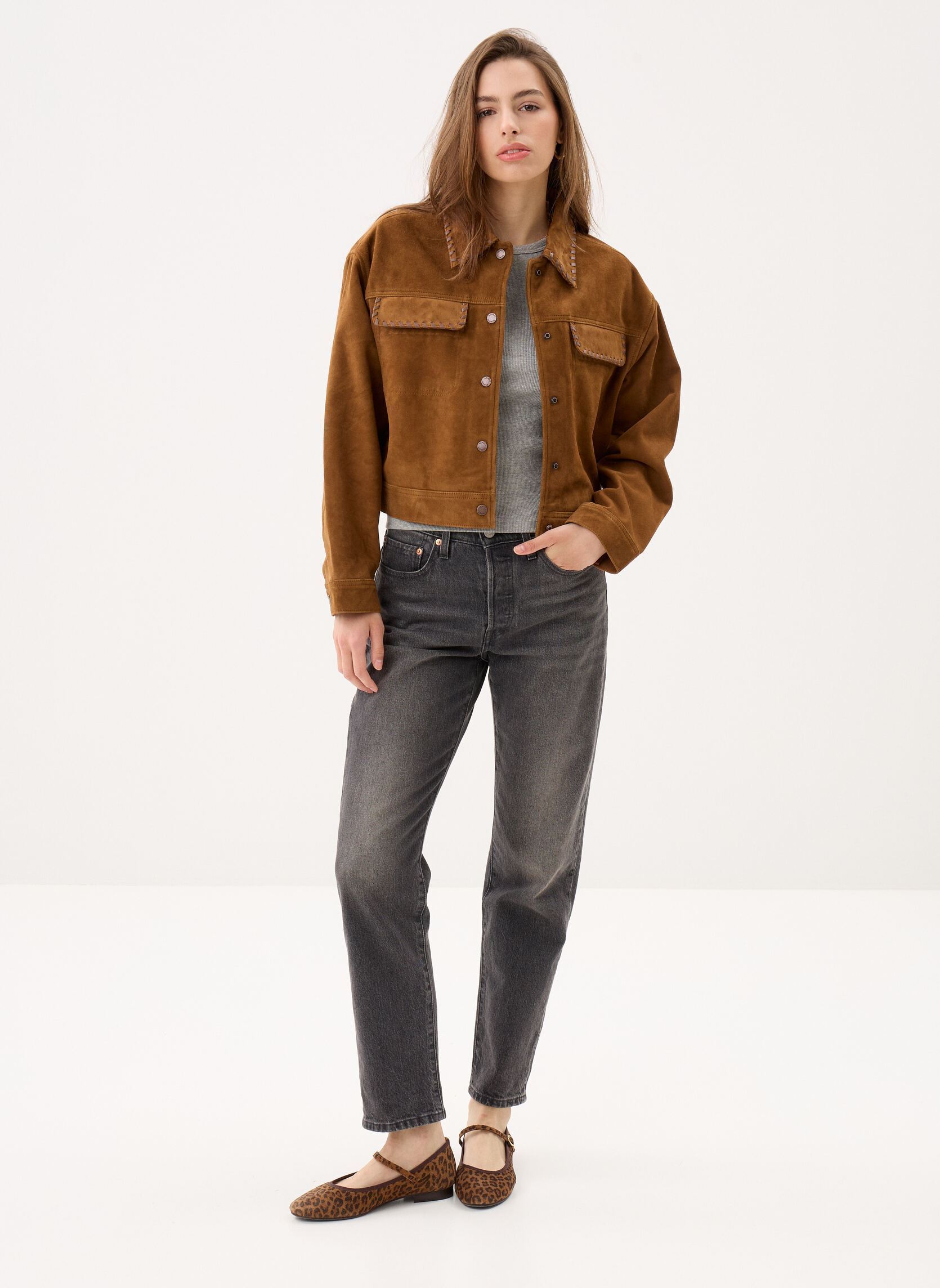 Lederjacken Veste Western-LCWMANDY damen braun Schott Lederjacken Veste Western-LCWMANDY damen braun Caramel