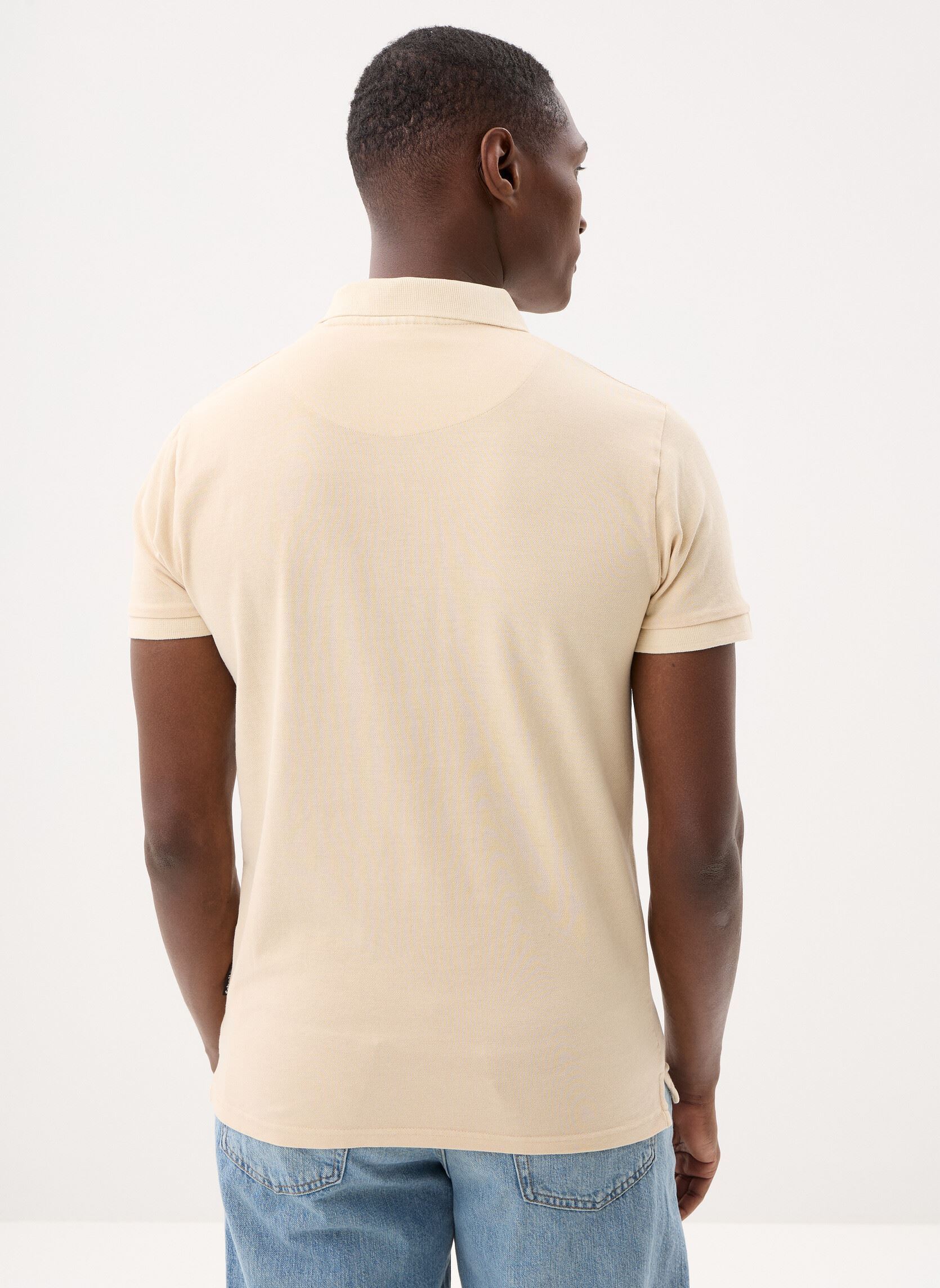 Polos manches courtes Polo Basique-PSSETH homme beige Schott Polos manches courtes Polo Basique-PSSETH homme beige LT.BEIGE