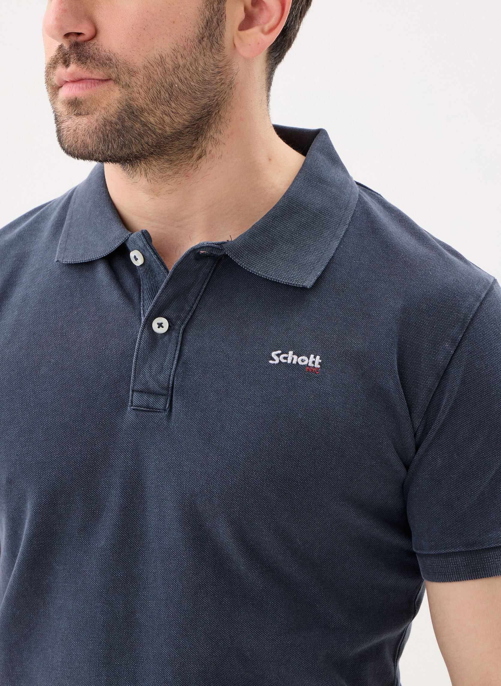 Kurzarm-Poloshirts Polo Basique-PSSETH herren blau Schott Kurzarm-Poloshirts Polo Basique-PSSETH herren blau NAVY