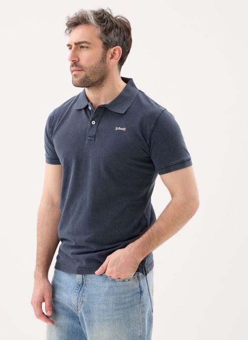 Schott Korte mouwen polo's Polo Basique-PSSETH heren blauw